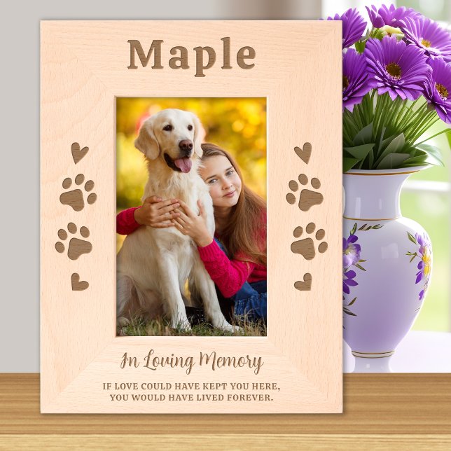 Dog Pet Memorial Personalised Wood Picture Laser  Etched Frames (Creator Uploaded)