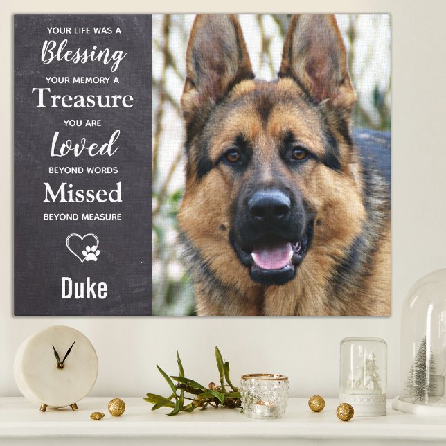 Dog Pet Memorial - Pet Loss Keepsake Photo Canvas Print (Creator Uploaded)