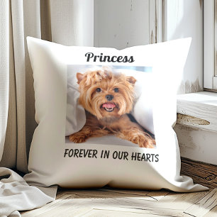 Dog Pet Memorial Remembrance Forever in Hearts Cushion