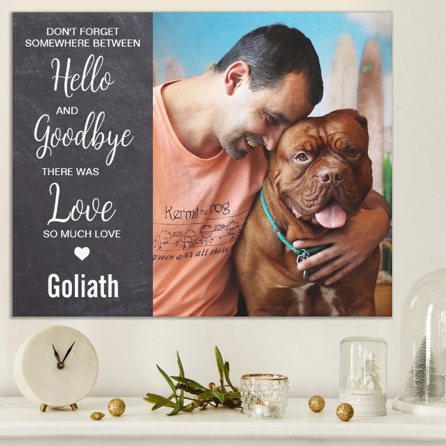 Dog Pet Memorial Sympathy Gift Custom Modern Photo Canvas Print (Creator Uploaded)