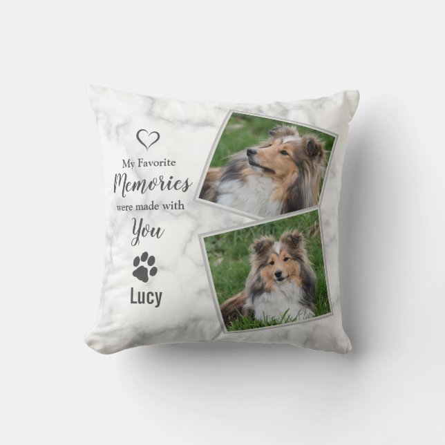 Dog Pet Memorial Sympathy Keepsake Photo Cushion (Front)