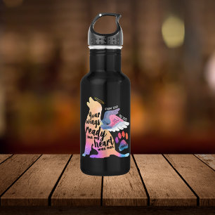 Dog Pet Memorial Watercolor Cute Design Love 532 Ml Water Bottle