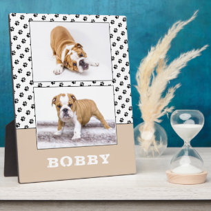 Dog Pet Paw Print 2 Photo Collage Keepsake  Plaque