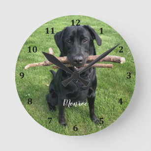 Dog Pet Personalised Name and Photo  Round Clock