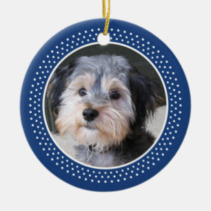 Dog Pet Photo Frame - double sided Ceramic Tree Decoration