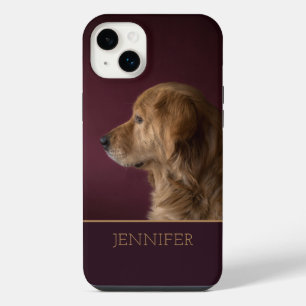 Dog Pet Photo Golden Retriever Personalised Name iPhone 14 Plus Case