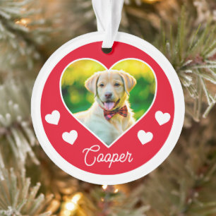 Dog Pet Photo Heart Personalised Christmas Ornament