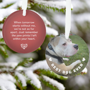Dog Pet Poem Photo Red Memorial Keepsake Ornament