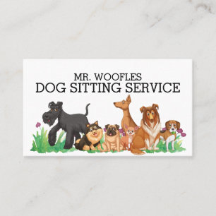 Dog Pet Sitting Watercolor Business Card