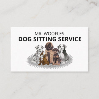 Dog Pet Sitting Watercolor Business Card