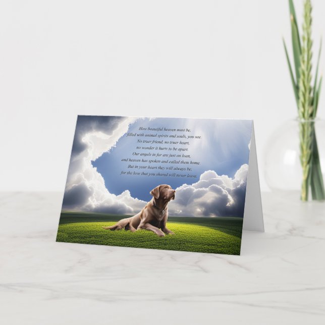 Dog Pet Sympathy with Labrodor and Poem Card (Front)