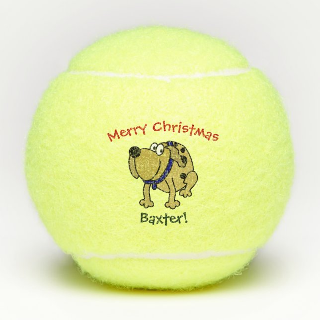 Dog Pet Toy Cute Christmas Tennis Balls (Front)