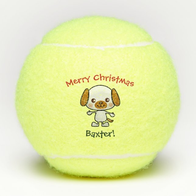 Dog Pet Toy Cute Christmas Tennis Balls (Front)