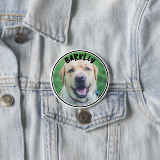Dog Photo and Text Personalised  7.5 Cm Round Badge