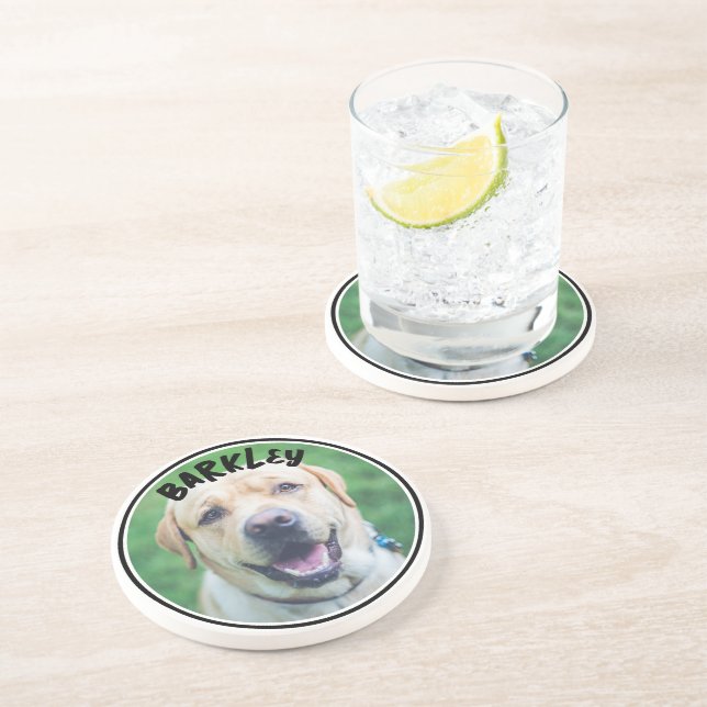 Dog Photo and Text Personalised  Coaster (Side)