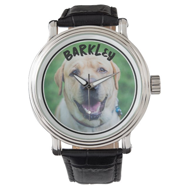 Dog Photo and Text Personalised  Watch (Front)