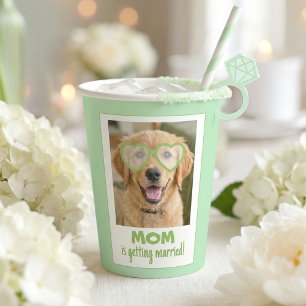 Dog Photo Bachelorette Cups Fun Cute Sage Green