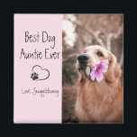 Dog Photo Best Dog  Auntie Ever Dog Print Magnet<br><div class="desc">Dog Photo Super Auntie Heart Paw Print magnet. Perfect Mother's Day gift</div>