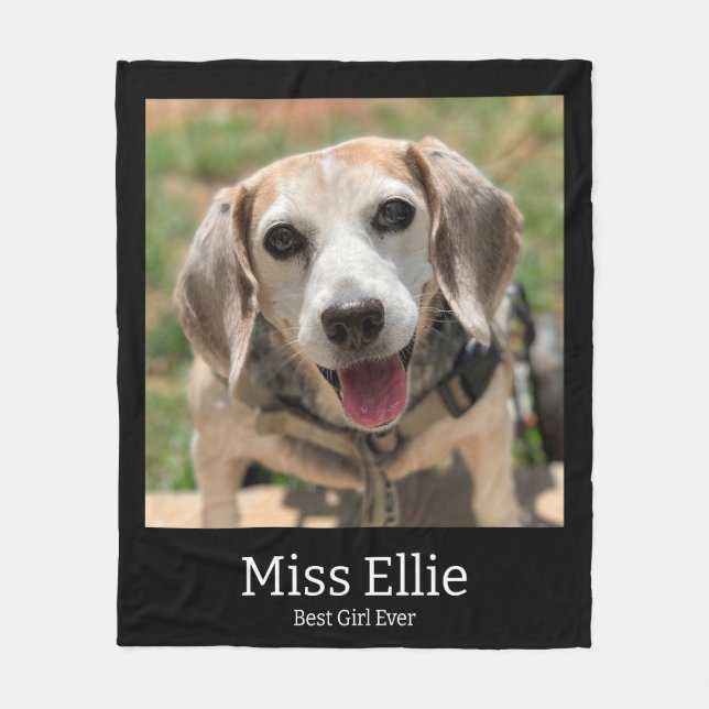 Dog Photo Blanket with Name (Front)