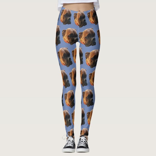 Dog Photo Boxer Puppy Leggings (Front)