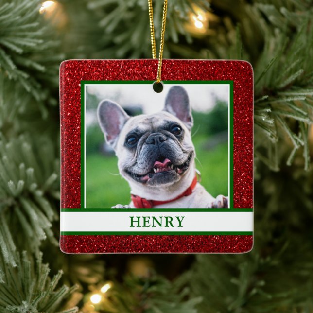 Dog Photo Ceramic Ornament (Tree)