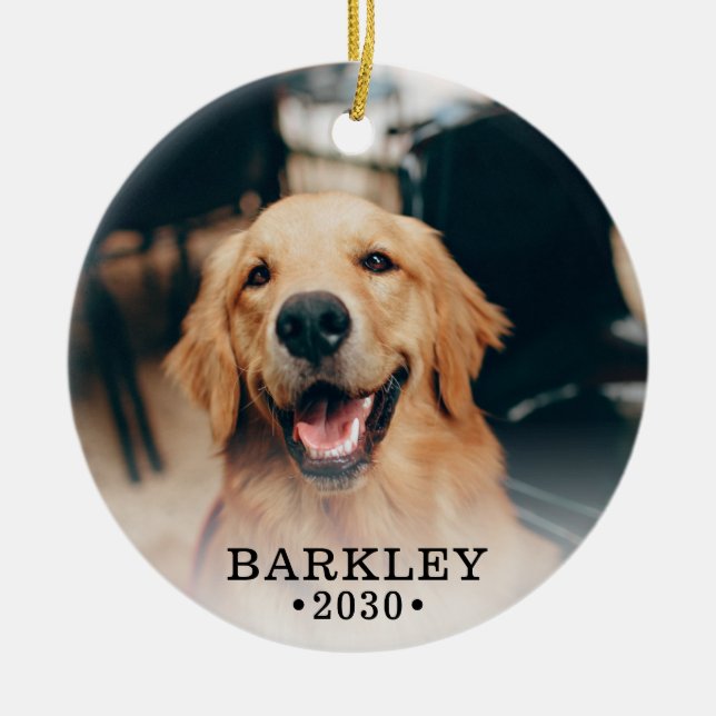 Dog Photo  Ceramic Tree Decoration (Front)