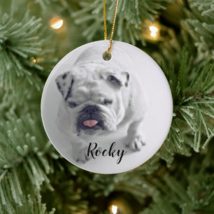 Dog Photo Christmas  Ceramic Tree Decoration