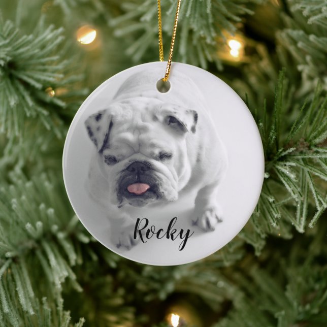 Dog Photo Christmas  Ceramic Tree Decoration (Tree)