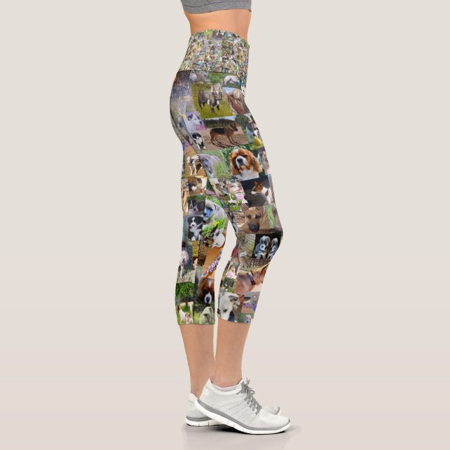 Dog Photo Collage, Capri Leggings (Right)