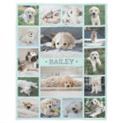 Dog Photo Collage Cute Modern Teal Blue and Grey