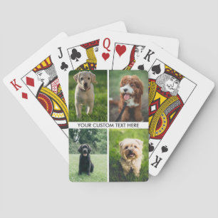 Dog Photo Collage Cute Pet Dog Lover Owner Custom Playing Cards