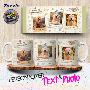 Dog Photo Collage Paw Print Memories Coffee Mug