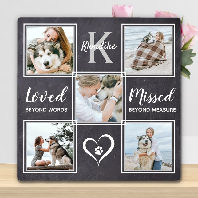 Dog Photo Collage Remembrance Pet Memorial Plaque (Creator Uploaded)