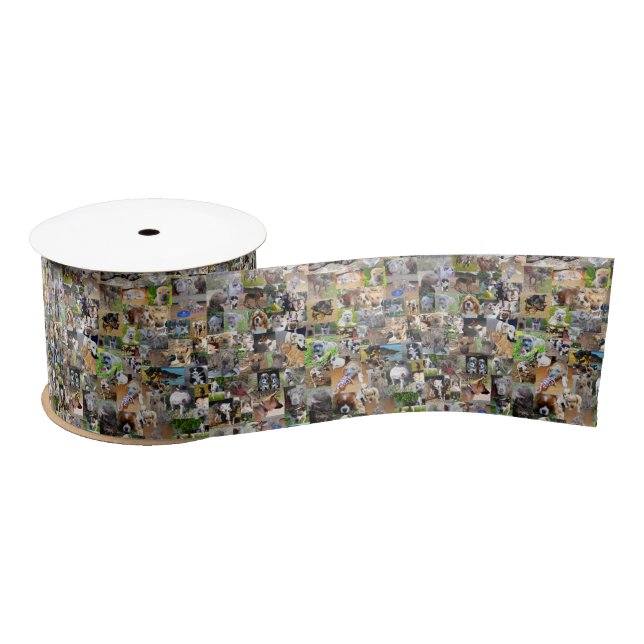 Dog Photo Collage, Satin Ribbon (Spool)
