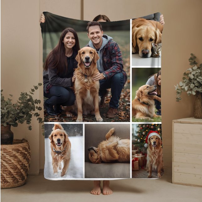 Dog Photo Collage Sherpa Blanket Pet Mum Gift Idea (Creator Uploaded)