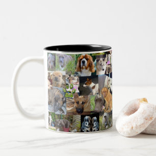 Dog Photo Collage, Two-Tone Coffee Mug