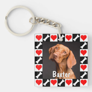 Dog Photo Custom Personalized Picture and Text Key Ring