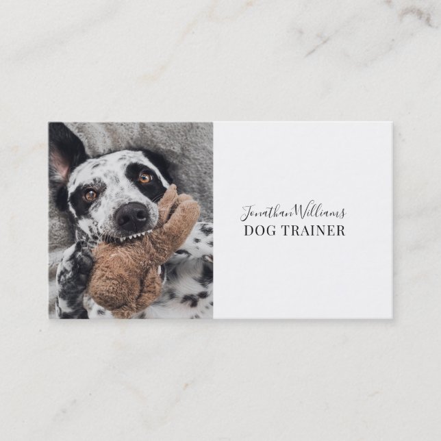 Dog Photo Dog Trainer Behaviorist Business Card (Front)