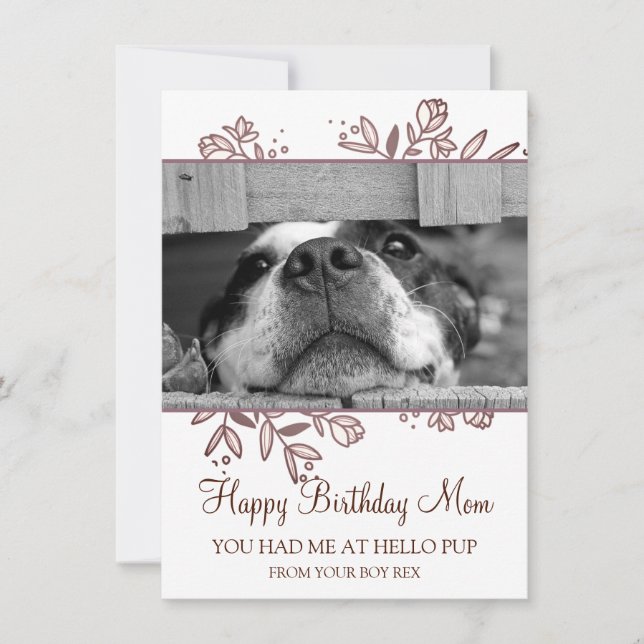 Dog Photo Happy Birthday From Rescue Dog Note Card (Front)