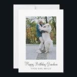 Dog Photo Happy Birthday Grandma From Rescue Dog Holiday Card<br><div class="desc">A custom dog photo happy birthday mum,  greeting card with a marsala floral edge,  from your rescue dog with the sweet text message: "I've loved you since the first time I saw you through the bars of my cage". Just add your own rescued dog's photo. Mum will love it!</div>