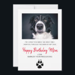 Dog Photo Happy Birthday Mum Card From Rescue Dog<br><div class="desc">A custom dog photo happy birthday mum,  card from your rescue dog with the sweet text message: "I've loved you since the first time I saw you through the bars of my cage". Just add your own rescued dog's photo. Mum will love it!</div>