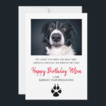 Dog Photo Happy Birthday Mum Card From Rescue Dog<br><div class="desc">A custom dog photo happy birthday mum,  card from your rescue dog with the sweet text message: "I've loved you since the first time I saw you through the bars of my cage". Just add your own rescued dog's photo. Mum will love it!</div>