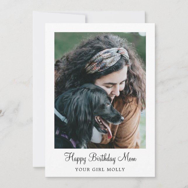 Dog Photo Happy Birthday Mum From Dog Pet Holiday Card (Front)