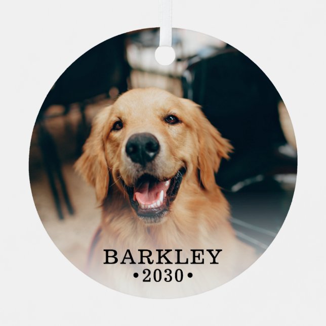 Dog Photo Metal Tree Decoration (Front)