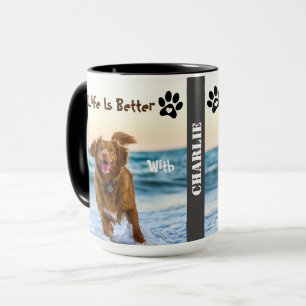 Dog Photo Monogram Custom Mug For Dod Mum Dad