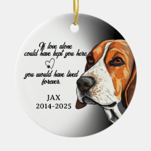 Dog Photo Ornament, Dog Memorial, Beagle. Ceramic Tree Decoration