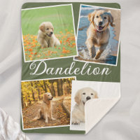 Dog Photo Pet Collage Olive Green Personalised
