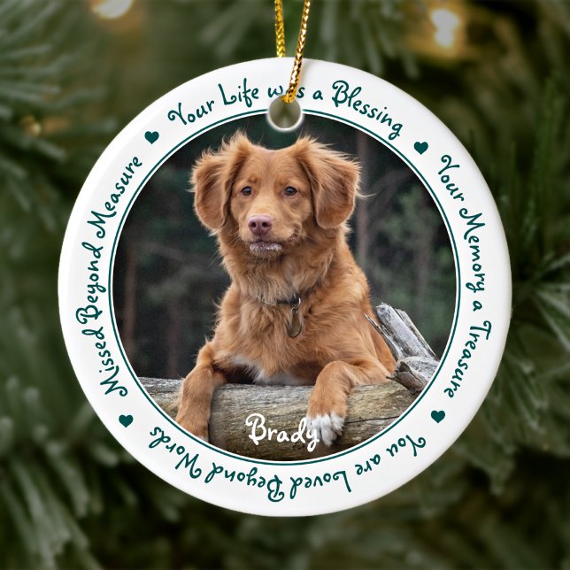 Dog Photo Pet Memorial Keepsake Ceramic Tree Decoration (Creator Uploaded)