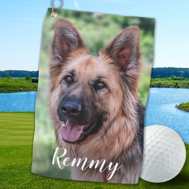 Dog Photo - Pet Photo Dog Dad Dog Lover Golf Towel (Creator Uploaded)
