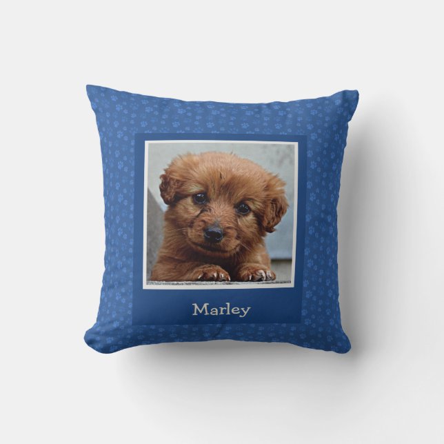 Dog Photo Pillow Love Me Love My Dog Personalise (Front)
